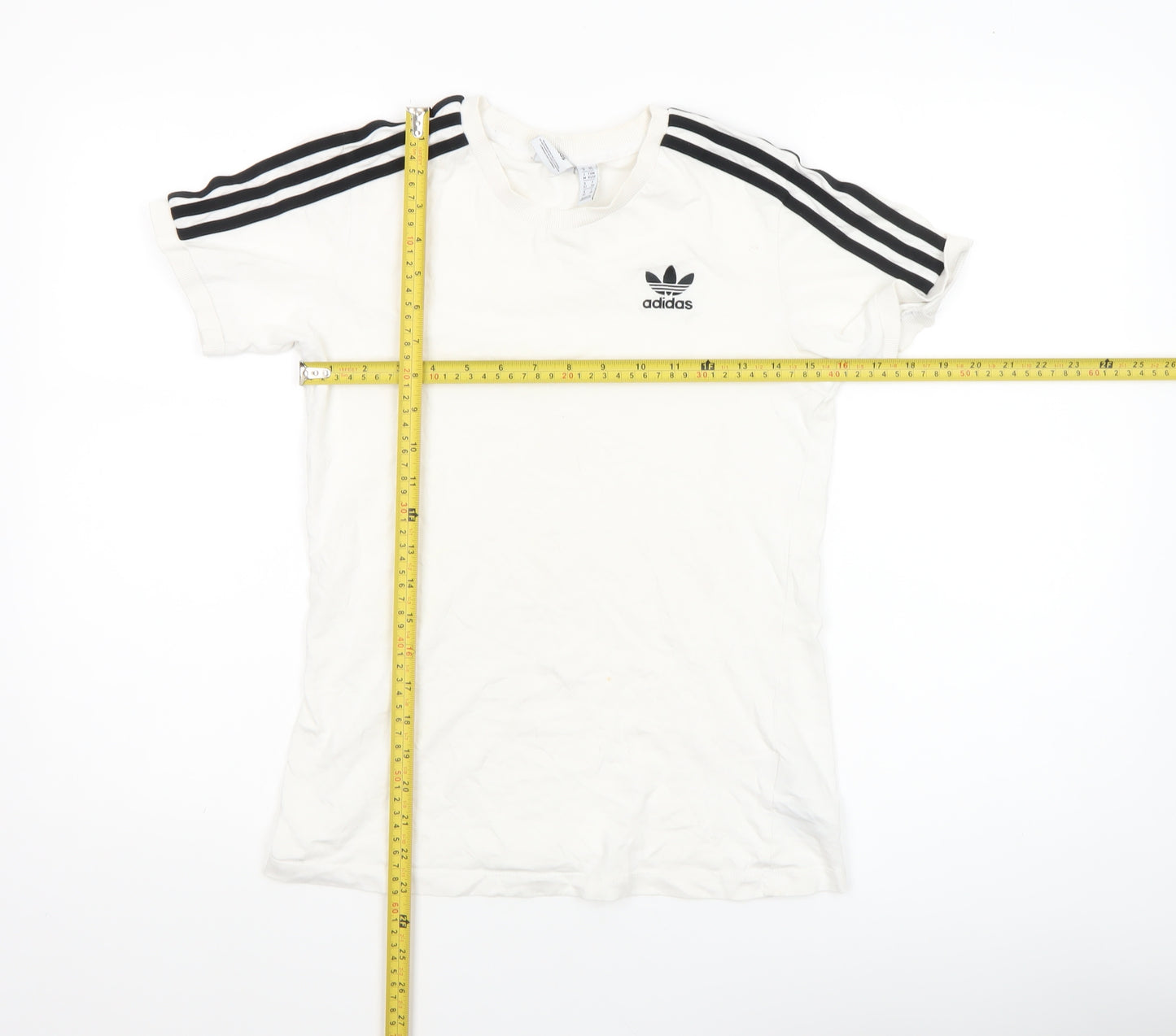 Adidas Womens White XS Trefoil Short Sleeve Crew Neck T-Shirt