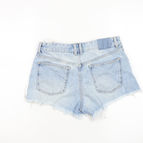 Pull & Bear Women's Light Blue Distressed Denim Cut-Off Shorts Size 8