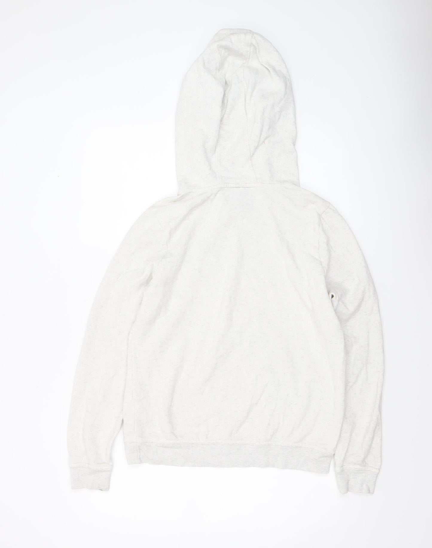Nike Women's Beige Small Pullover Hoodie with Logo and Kangaroo Pocket