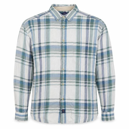 Catalina Men's Grey Check Cotton Long Sleeve Button-Up Shirt L