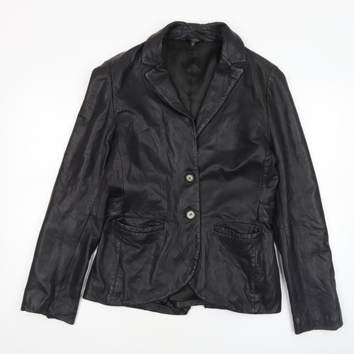 Savida by Dunnes Stores Women's Black Leather Blazer Size 12