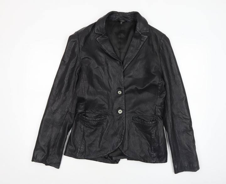 Savida by Dunnes Stores Women's Black Leather Blazer Size 12