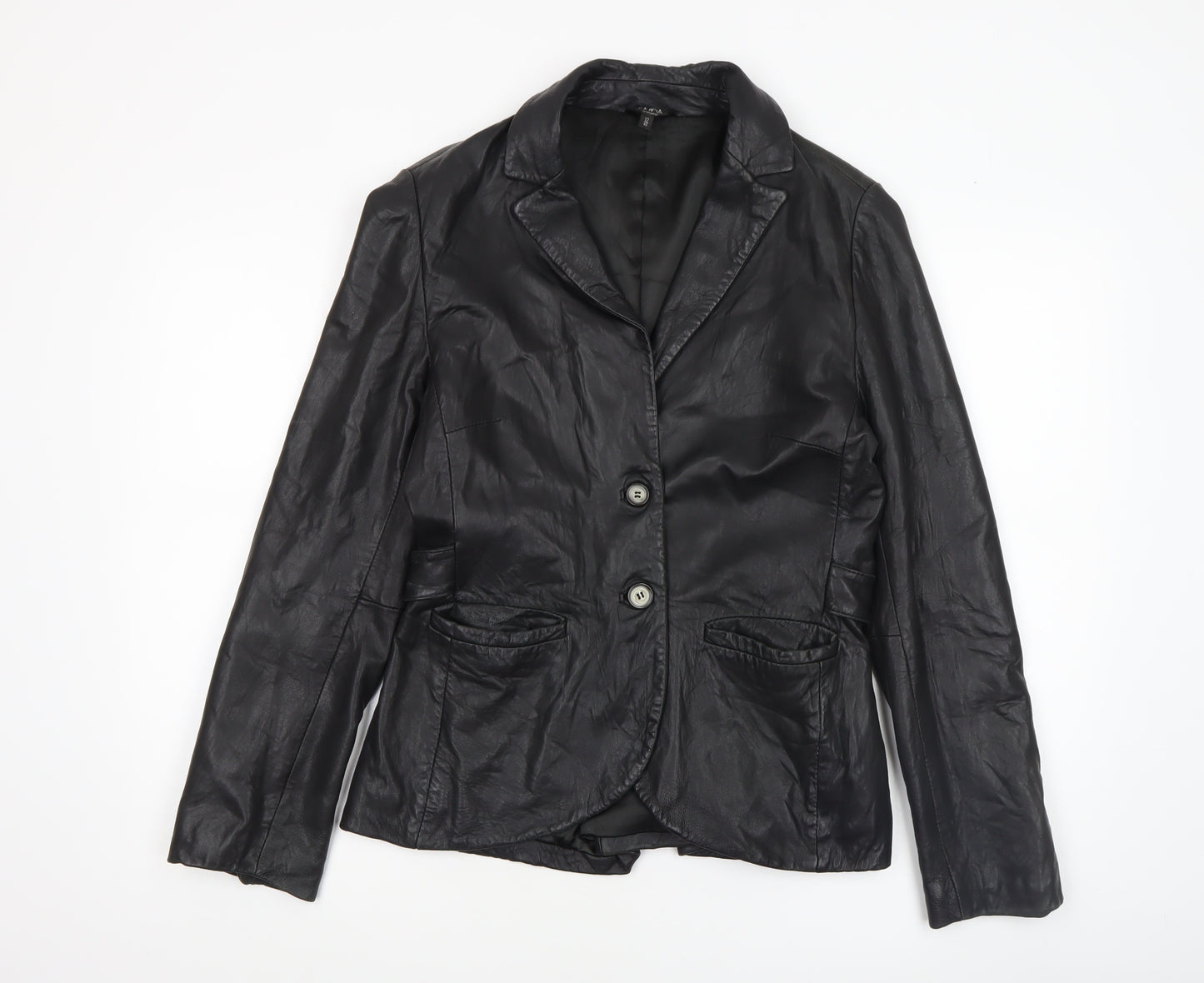 Savida by Dunnes Stores Women's Black Leather Blazer Size 12
