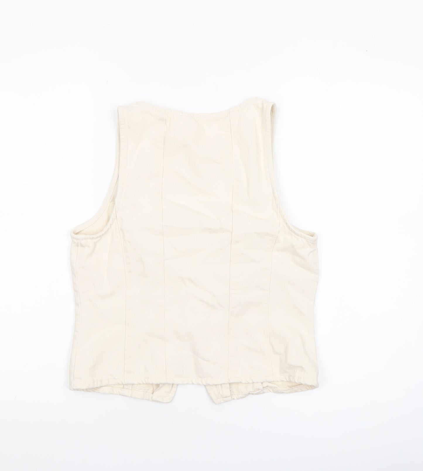 Savida Women’s Beige Cropped Button Tank Top Size 14