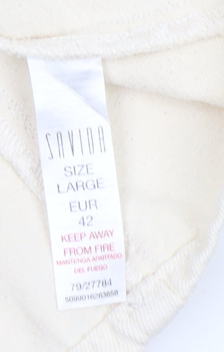 Savida Women’s Beige Cropped Button Tank Top Size 14