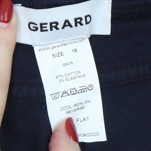 Gerard Womens Blue Cotton Stretch Jegging Trousers Size 18