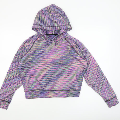 Dunnes Stores Women’s Multicoloured Cropped Pullover Hoodie Size 8