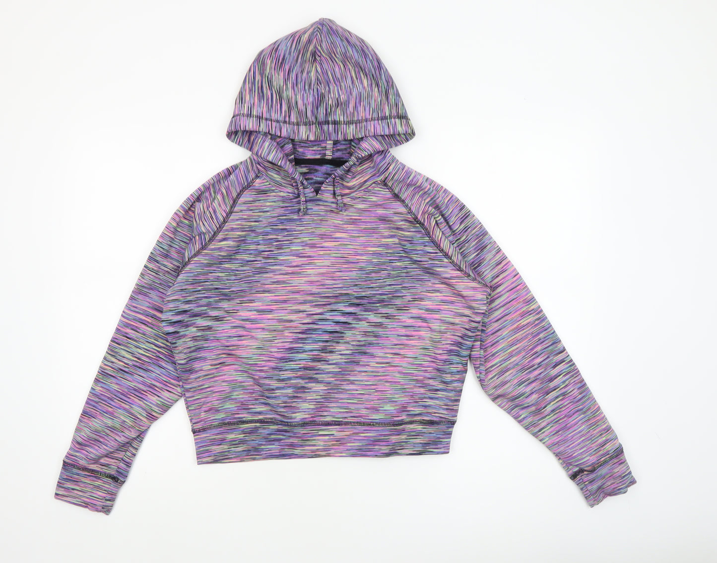 Dunnes Stores Women’s Multicoloured Cropped Pullover Hoodie Size 8