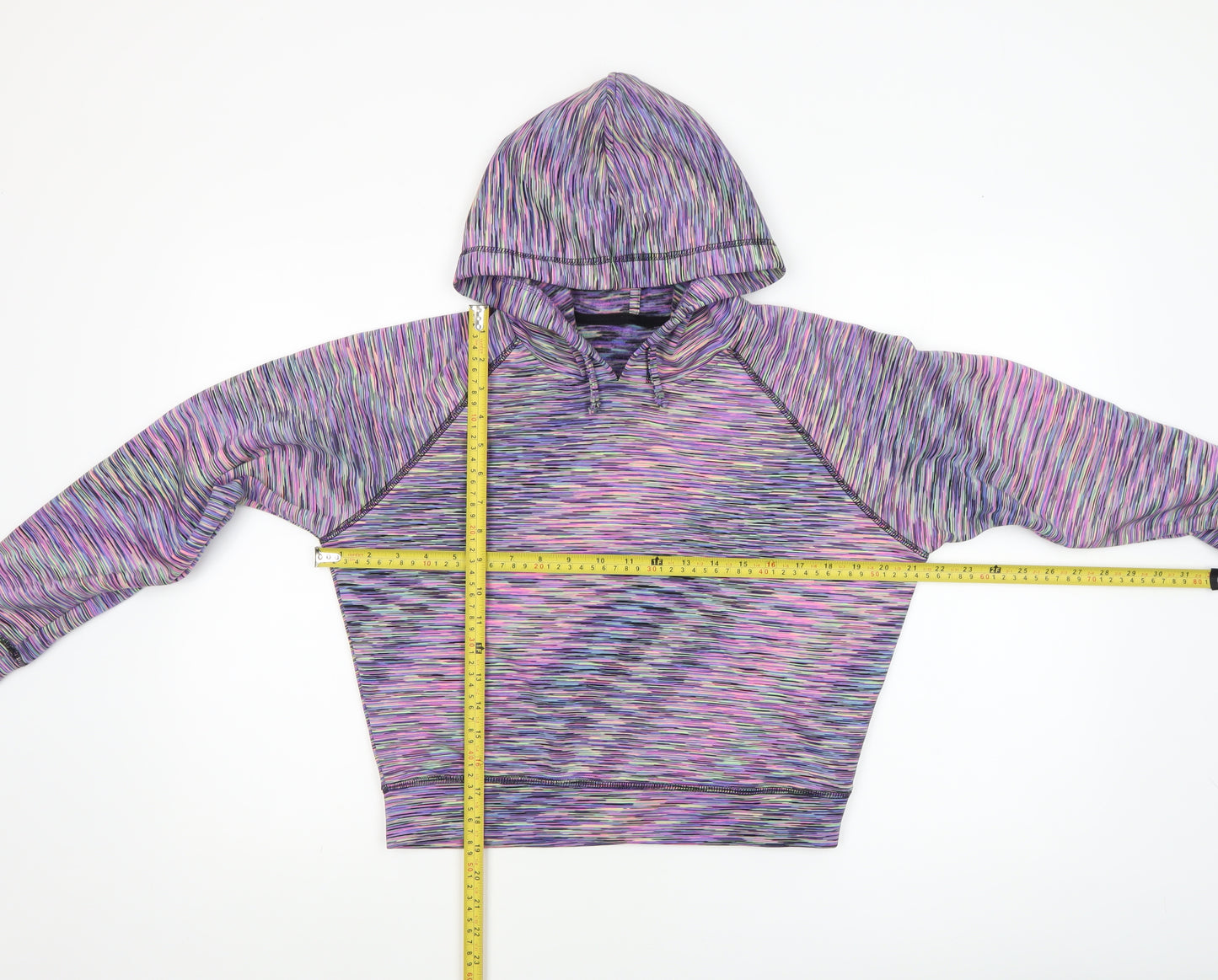 Dunnes Stores Women’s Multicoloured Cropped Pullover Hoodie Size 8