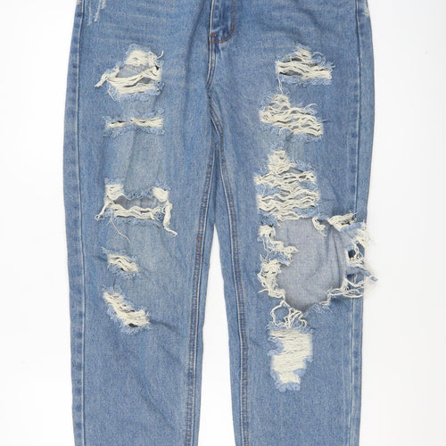 Gogo Jeans Women's Blue Distressed High Rise Mom Jeans Size 9