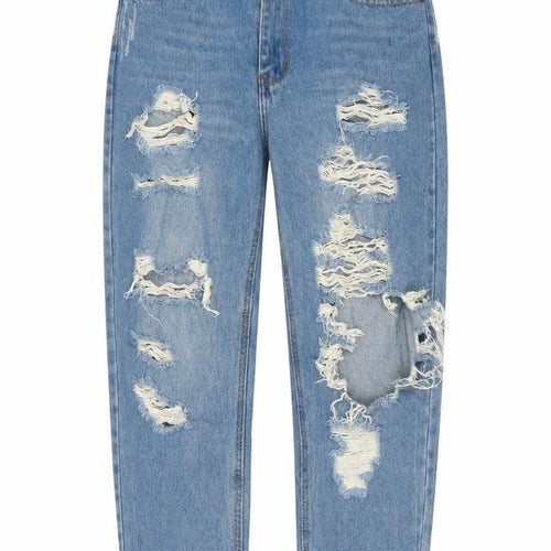 Gogo Jeans Women's Blue Distressed High Rise Mom Jeans Size 9