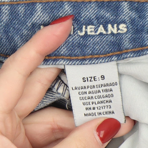 Gogo Jeans Women's Blue Distressed High Rise Mom Jeans Size 9