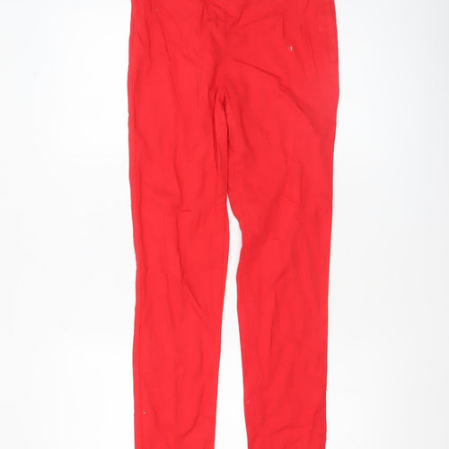 H&M Women’s Red Slim Fit Stretch Cotton Trousers Size 8