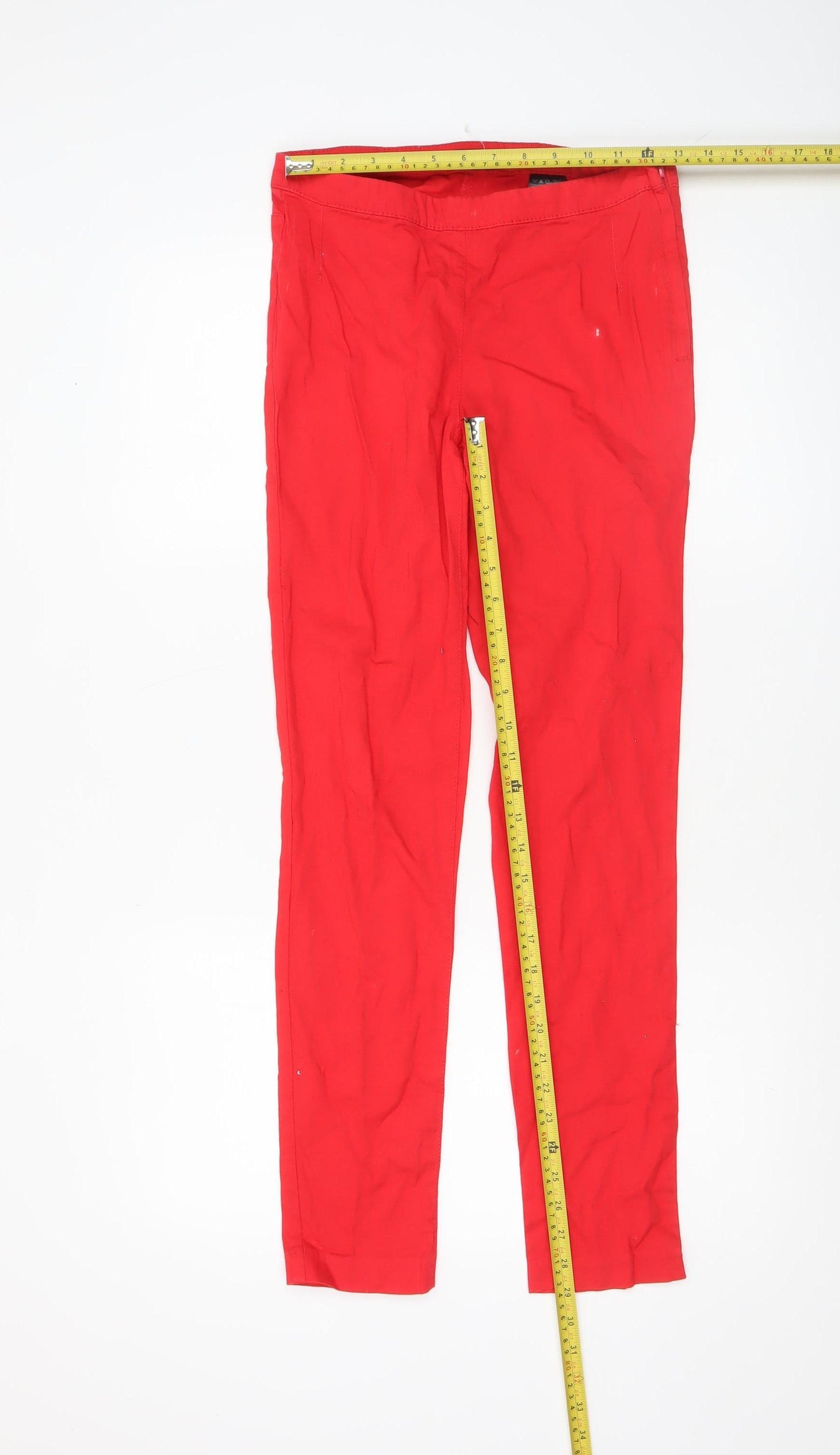 H&M Women’s Red Slim Fit Stretch Cotton Trousers Size 8