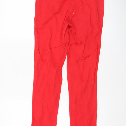 H&M Women’s Red Slim Fit Stretch Cotton Trousers Size 8