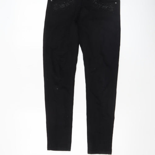 DANBIKE Womens Black Skinny Jeans Size 8 Slim Fit Stretch Denim