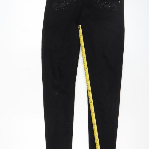 DANBIKE Womens Black Skinny Jeans Size 8 Slim Fit Stretch Denim