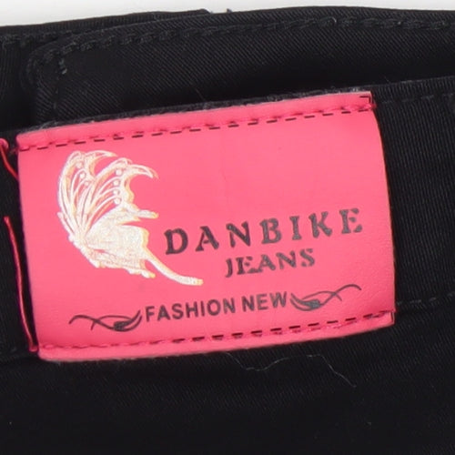DANBIKE Womens Black Skinny Jeans Size 8 Slim Fit Stretch Denim