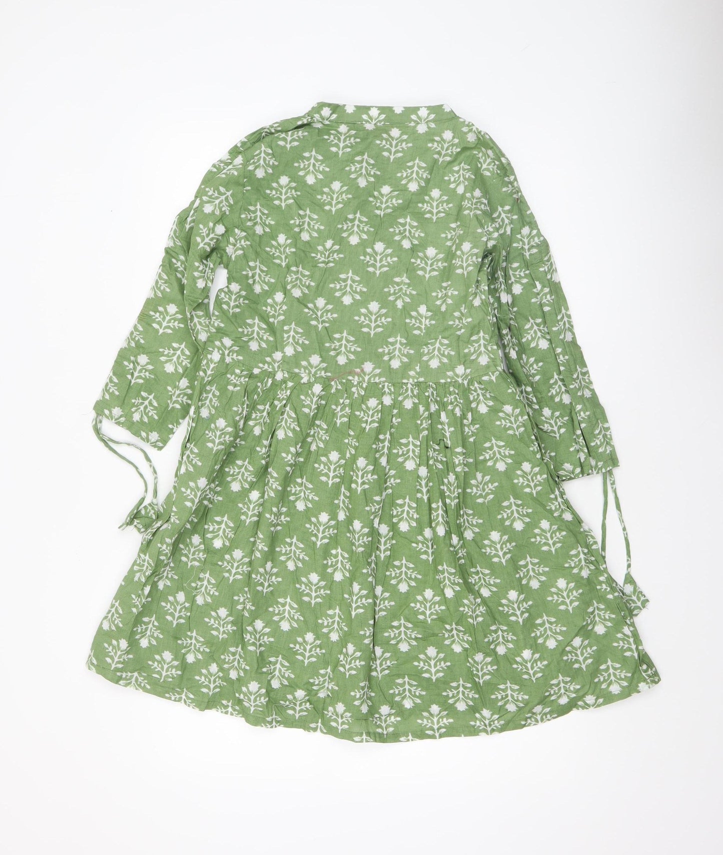 Anouk by Myntra Women’s Green Floral Cotton Fit & Flare Dress XS