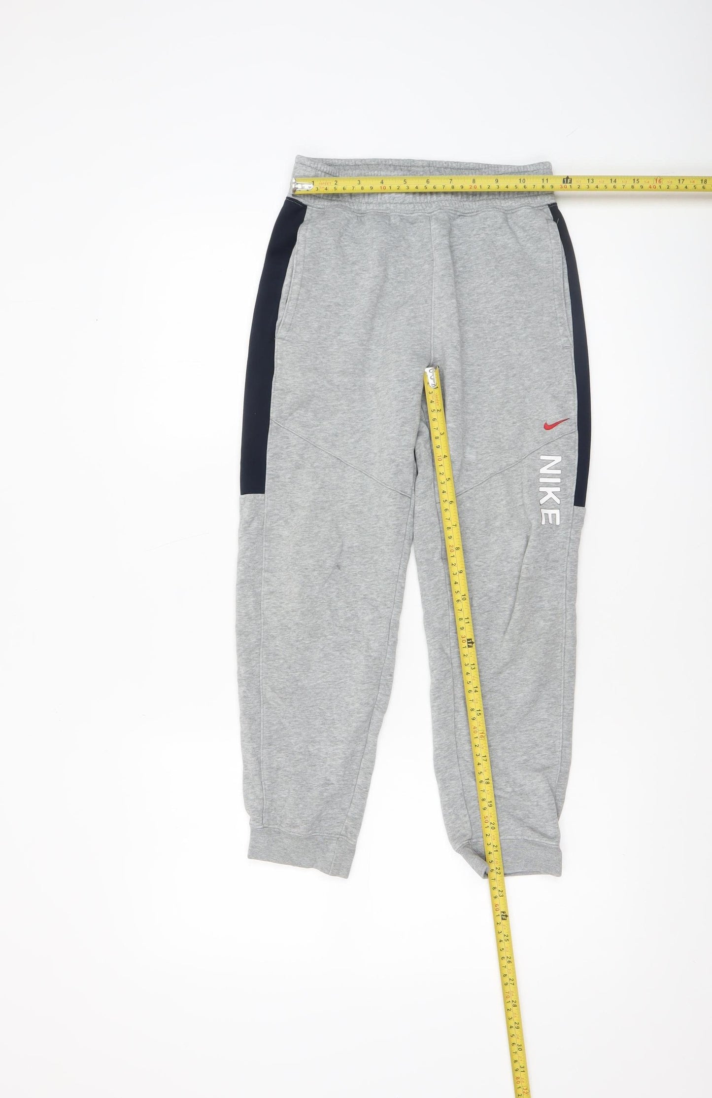 Nike Boys Grey Jogger Trousers M 10-11 Years Elastic Waist Fleece