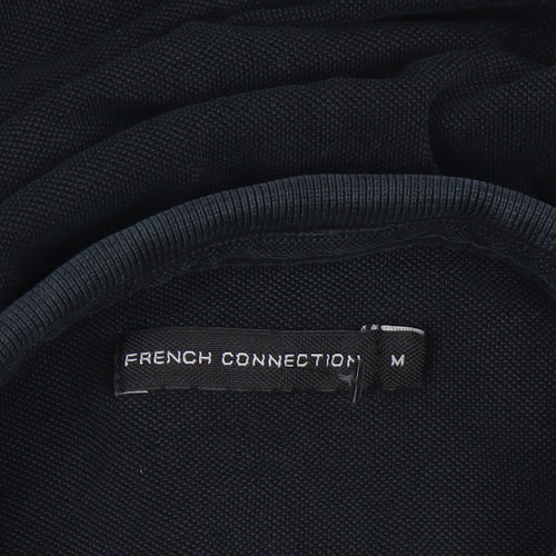 French Connection Men's Black Long Sleeve Cotton Polo Shirt Size M