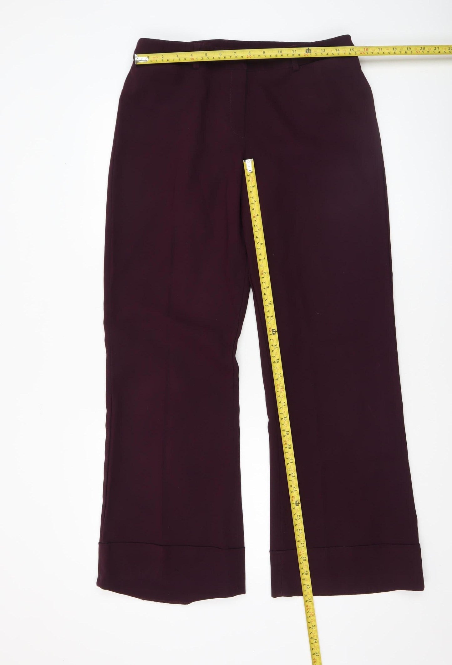 Topshop Women’s Purple Straight Leg Stretch Trousers Size 14