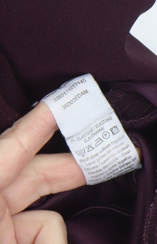 Topshop Women’s Purple Straight Leg Stretch Trousers Size 14