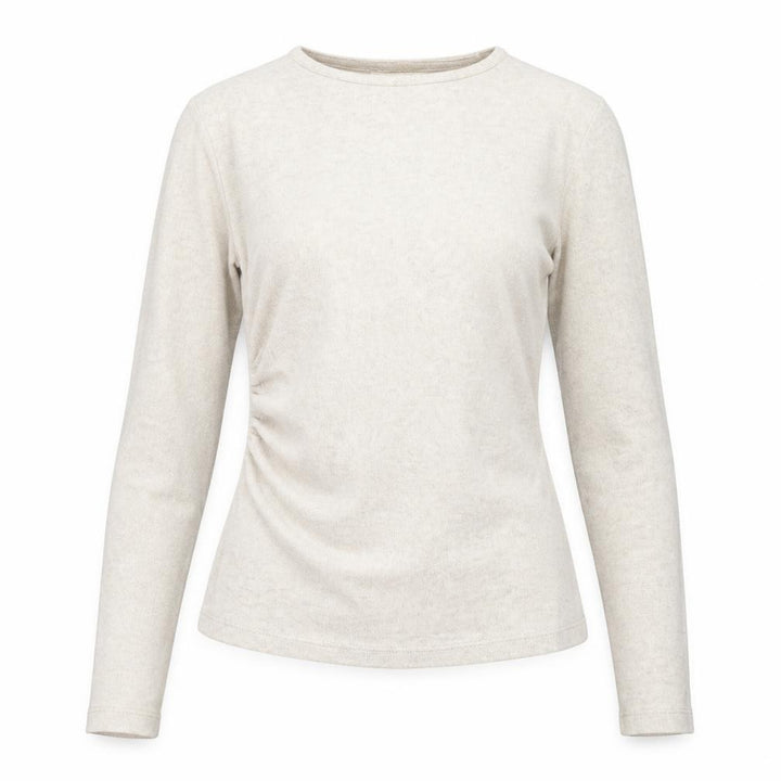 Pull&Bear Women’s Beige Long Sleeve Basic Jersey Top Size 8
