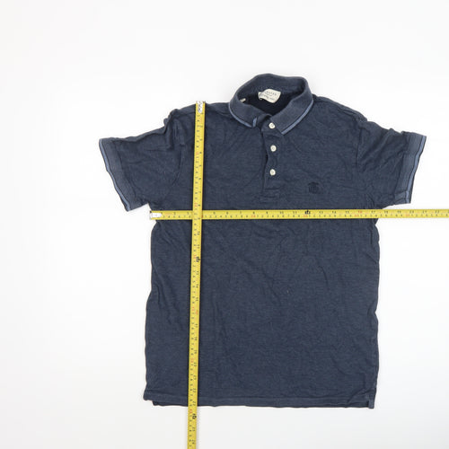 Selected Homme Men's Blue Cotton Polo Shirt Size S Short Sleeve