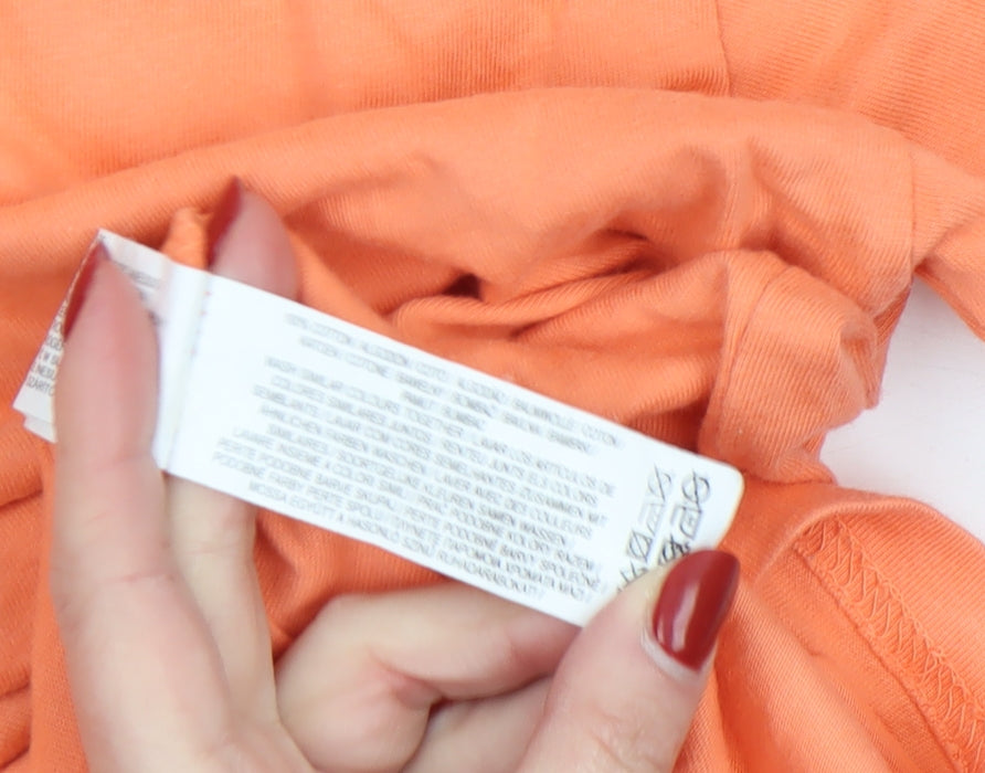 Disney Men’s Orange Mickey Mouse Cartoon Graphic T-Shirt Size L