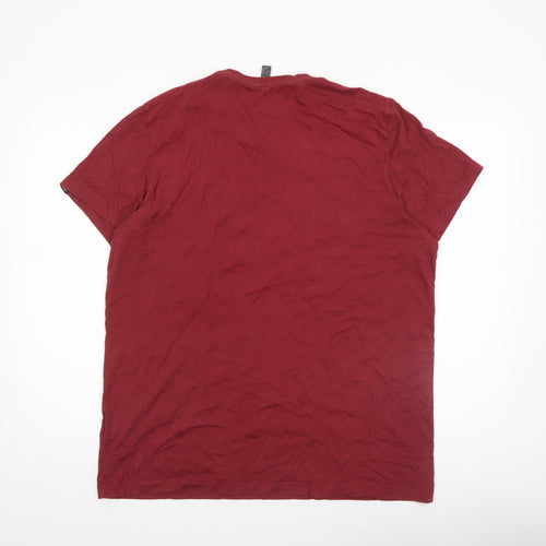 Adidas Men’s Red Cotton XL Logo Graphic T-Shirt