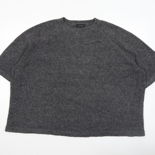 Anthology Women’s Grey Wool Blend Relaxed Fit Short Sleeve Jumper Size L