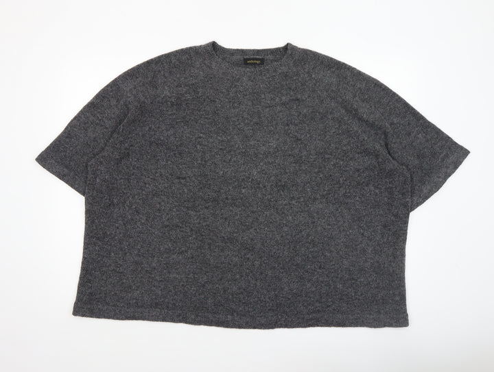 Anthology Women’s Grey Wool Blend Relaxed Fit Short Sleeve Jumper Size L