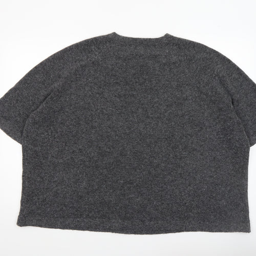 Anthology Women’s Grey Wool Blend Relaxed Fit Short Sleeve Jumper Size L
