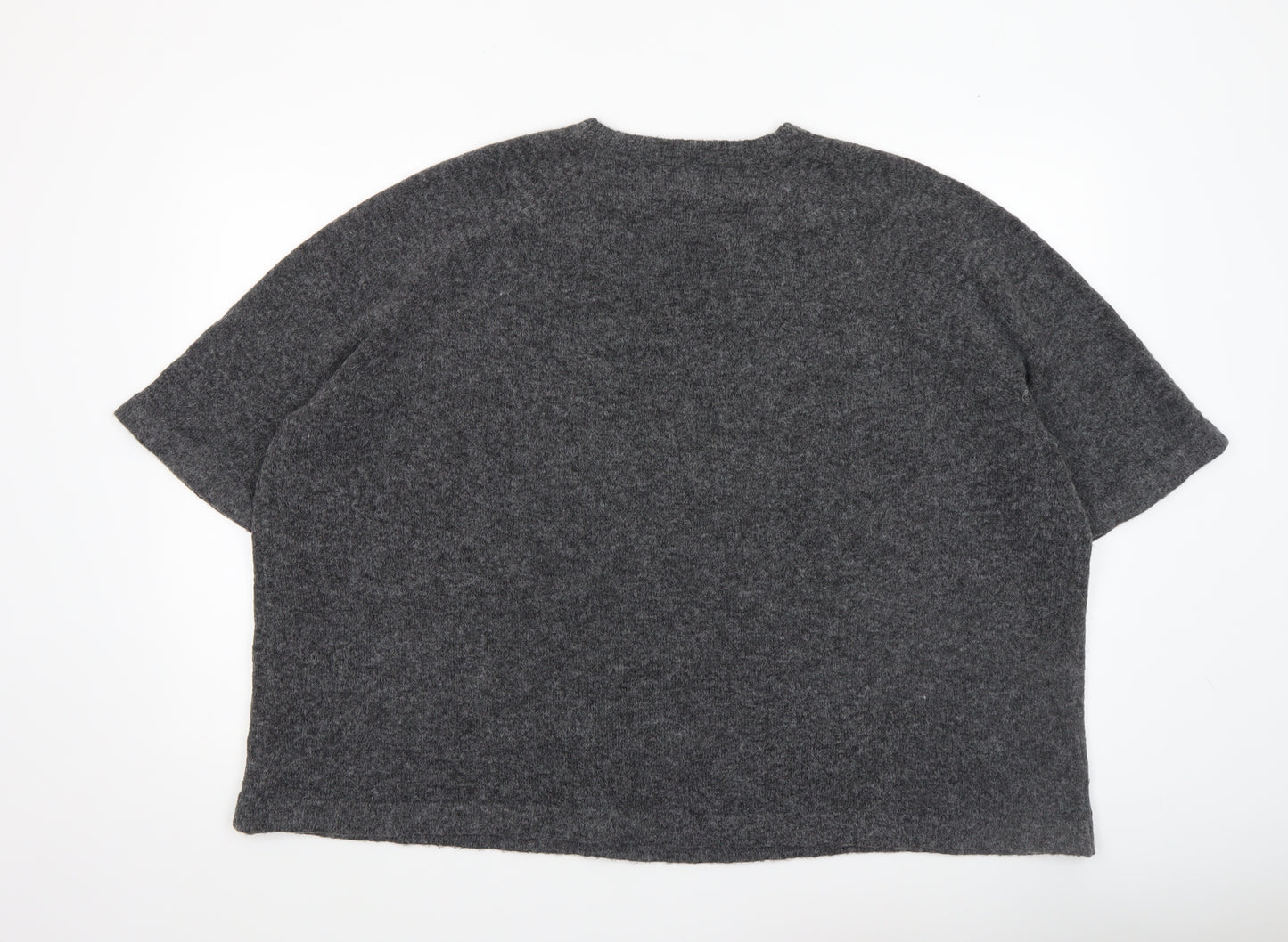 Anthology Women’s Grey Wool Blend Relaxed Fit Short Sleeve Jumper Size L