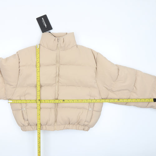 PrettyLittleThing Women’s Beige Cropped Puffer Jacket XL