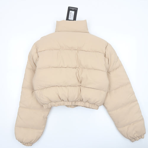 PrettyLittleThing Women’s Beige Cropped Puffer Jacket XL