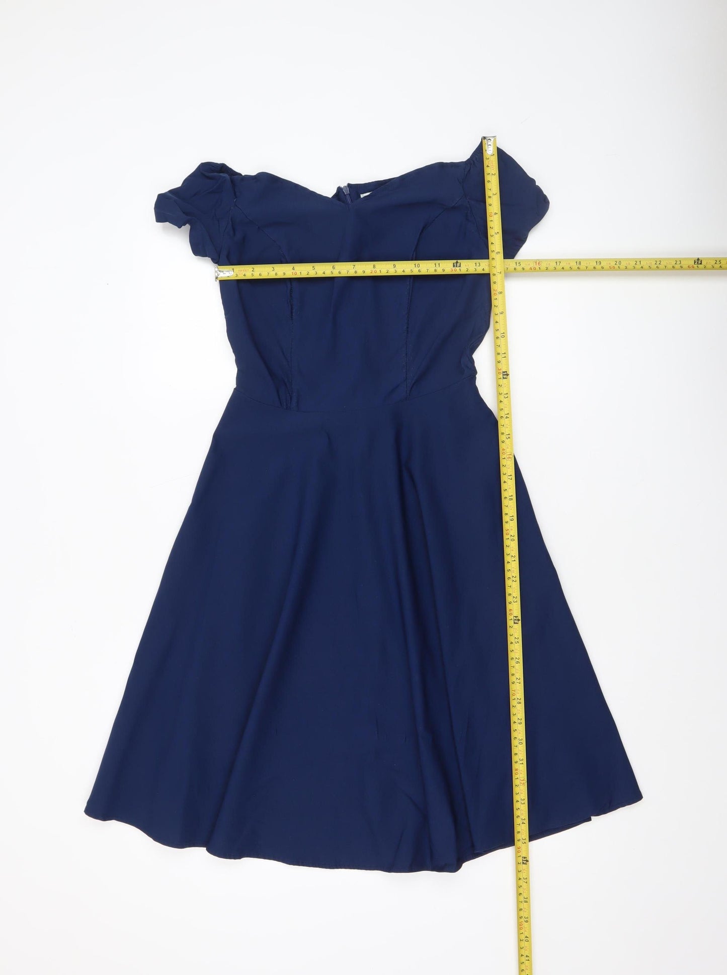 Grace Karin Women's Blue Off Shoulder Fit & Flare Dress Size S
