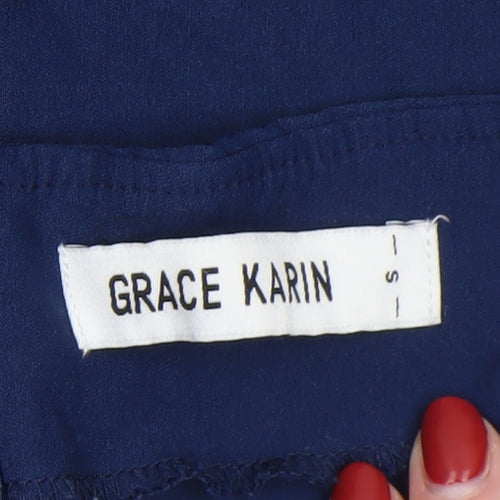 Grace Karin Women's Blue Off Shoulder Fit & Flare Dress Size S