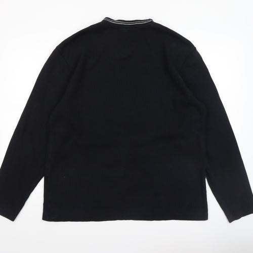 Old Navy Men’s Black Long Sleeve Cotton V-Neck Casual Top Size L