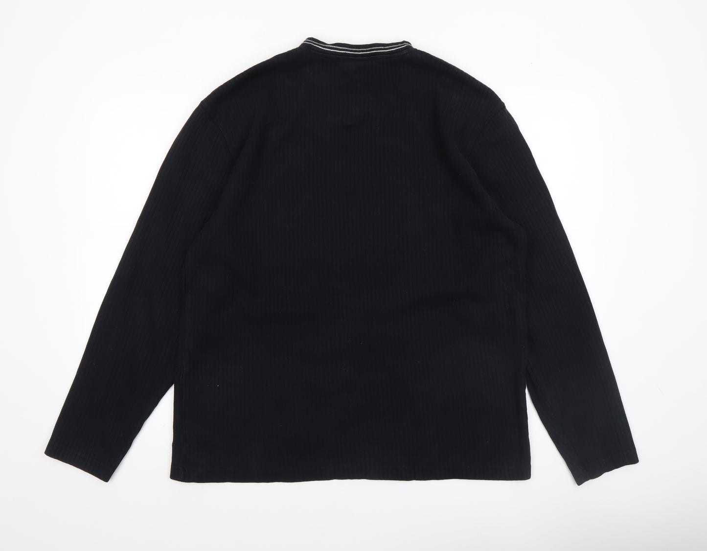 Old Navy Men’s Black Long Sleeve Cotton V-Neck Casual Top Size L