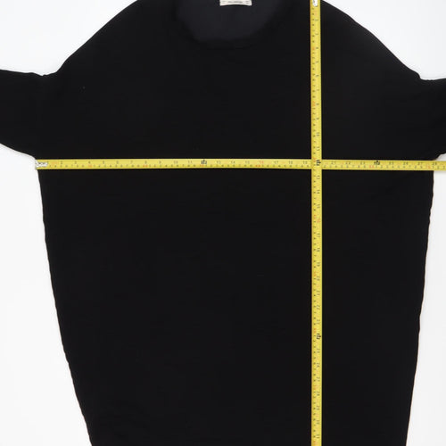 Pull&Bear Womens Black Basic Short Sleeve Crew Neck T-Shirt Size 12