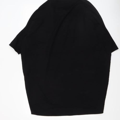 Pull&Bear Womens Black Basic Short Sleeve Crew Neck T-Shirt Size 12