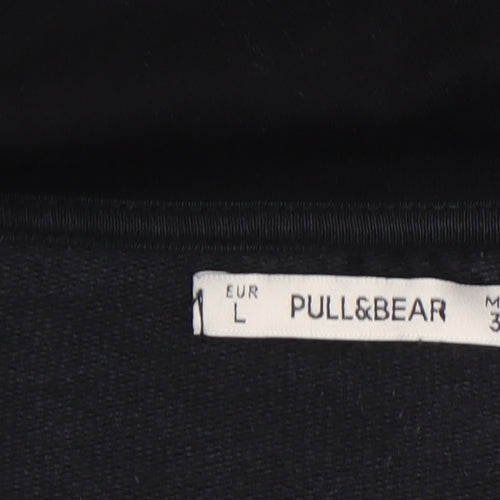 Pull&Bear Womens Black Basic Short Sleeve Crew Neck T-Shirt Size 12