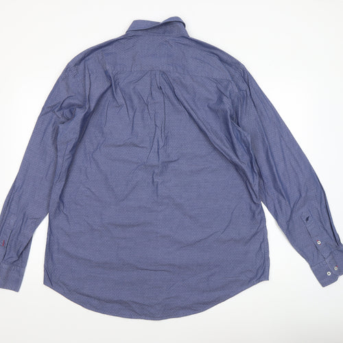Dylan Thomas Men’s Blue Button-Down XL Long Sleeve Cotton Shirt