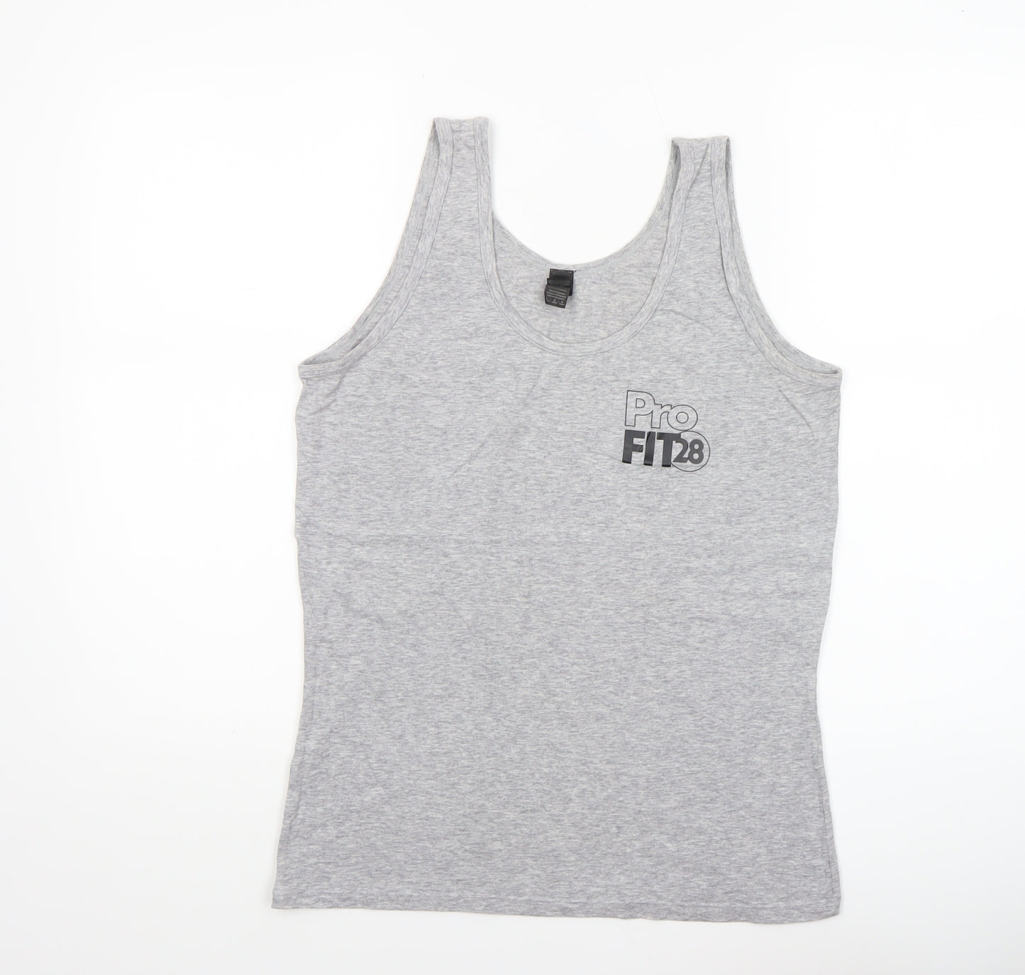 Anvil Women’s Grey Tank Top M Stretch Sleeveless Scoop Neck Sports Vest