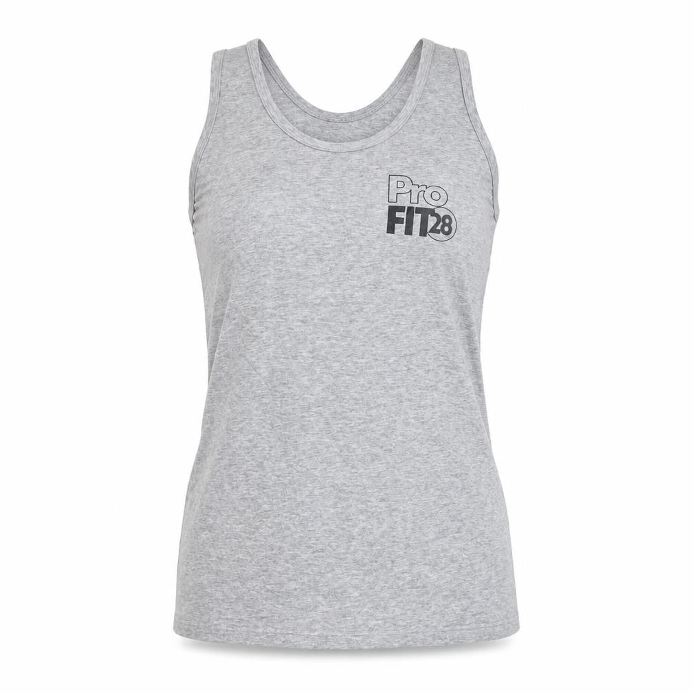 Anvil Women’s Grey Tank Top M Stretch Sleeveless Scoop Neck Sports Vest