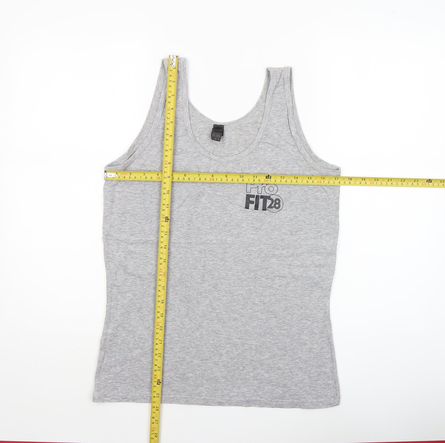 Anvil Women’s Grey Tank Top M Stretch Sleeveless Scoop Neck Sports Vest