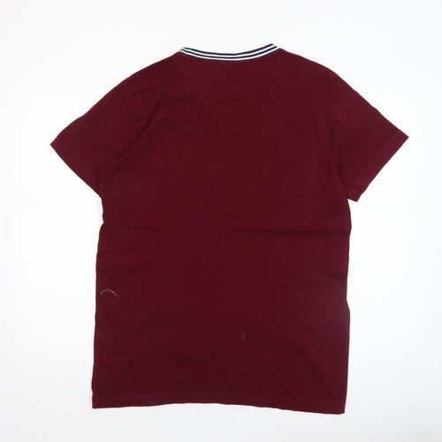 Marco Manzini Men's Red Nautical Heritage Crew Neck T-Shirt Size L