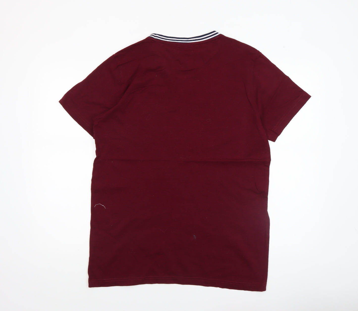 Marco Manzini Men's Red Nautical Heritage Crew Neck T-Shirt Size L